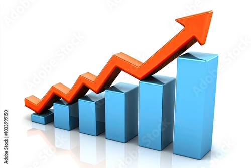 Free Download A vibrant 3D graph depicting upward growth, symbolizing success and improvement in business performance and financial metrics. - GFXLoad