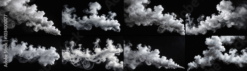 isolated smoke on black background
