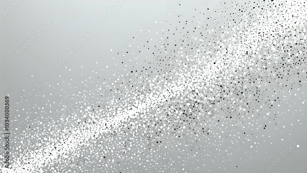 Obraz premium Abstract silver glitter scattered on a grey background.