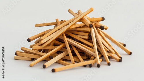 image of a bundle of matchsticks arranged neatly, photo