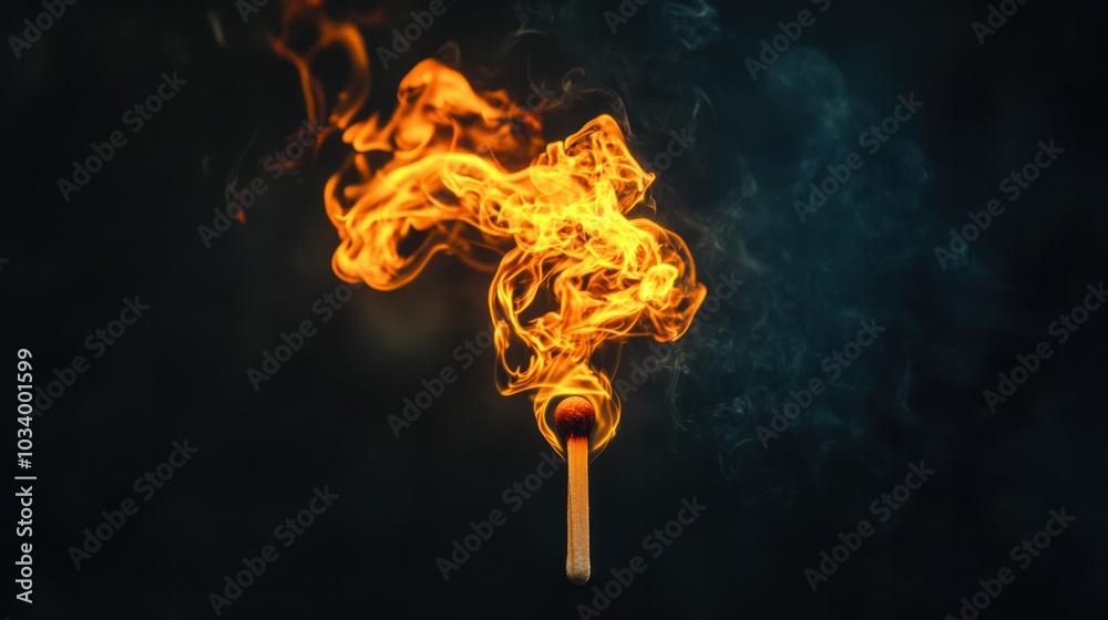 image of a match head ignited,