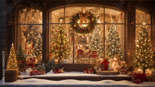 Golden Lights, Handmade Treasures: A Traditional Christmas Scene