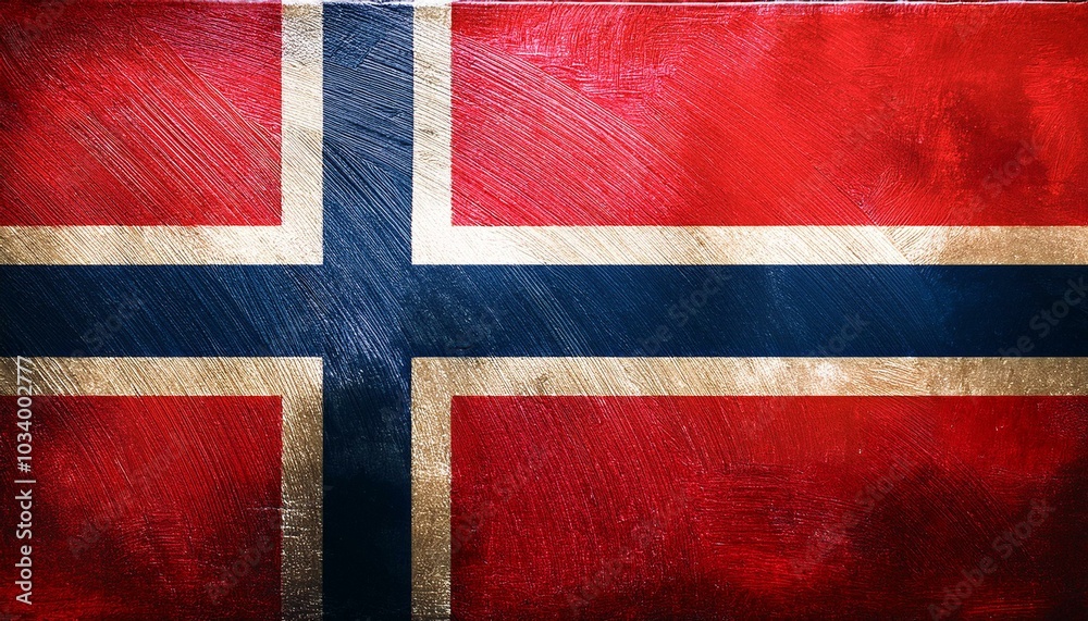 Fototapeta premium 古いビンテージのノルウェーの国旗(Old grunge vintage Norway flag.) 