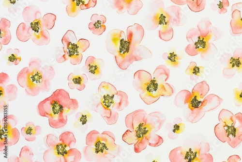 Wallpaper Mural Cute pink flower pattern blossom dessert anemone. Torontodigital.ca