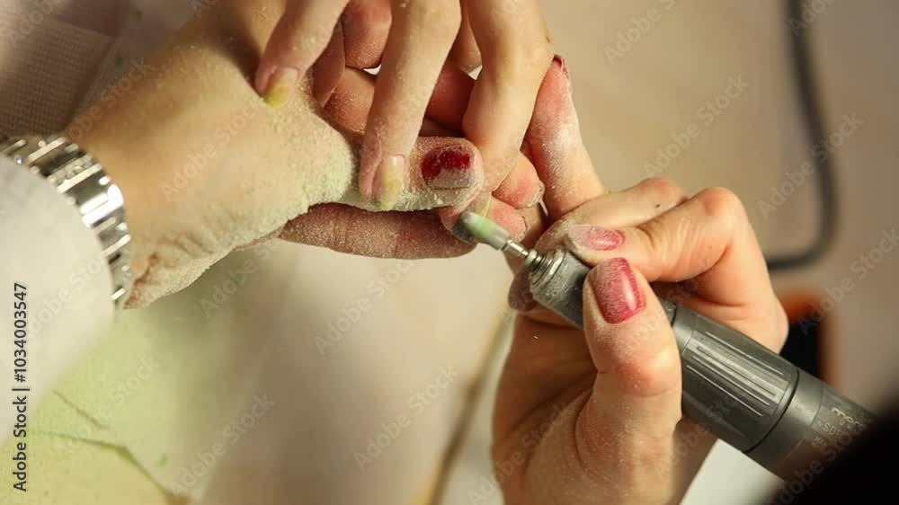 Women's manicure. Female hand undergoing a manicure procedure. The master does a women's manicure. A manicurist files a women's nails in a salon. Hygiene and hand care for woman. manicure design. Women's manicure. Female hand undergoing a manicure procedure. The master does a women's manicure. A manicurist files a women's nails in a salon. Hygiene and hand care for woman. manicure design.