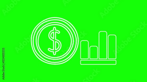 Small business saving icon displayed on a green screen.