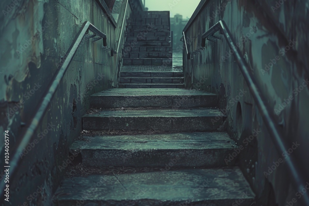 A set of stairs leading up to the top of a building A set of stairs leading up to the top of a building