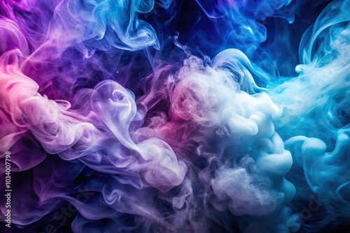 Abstract smoke wave cloud background in white, purple, and blue colors