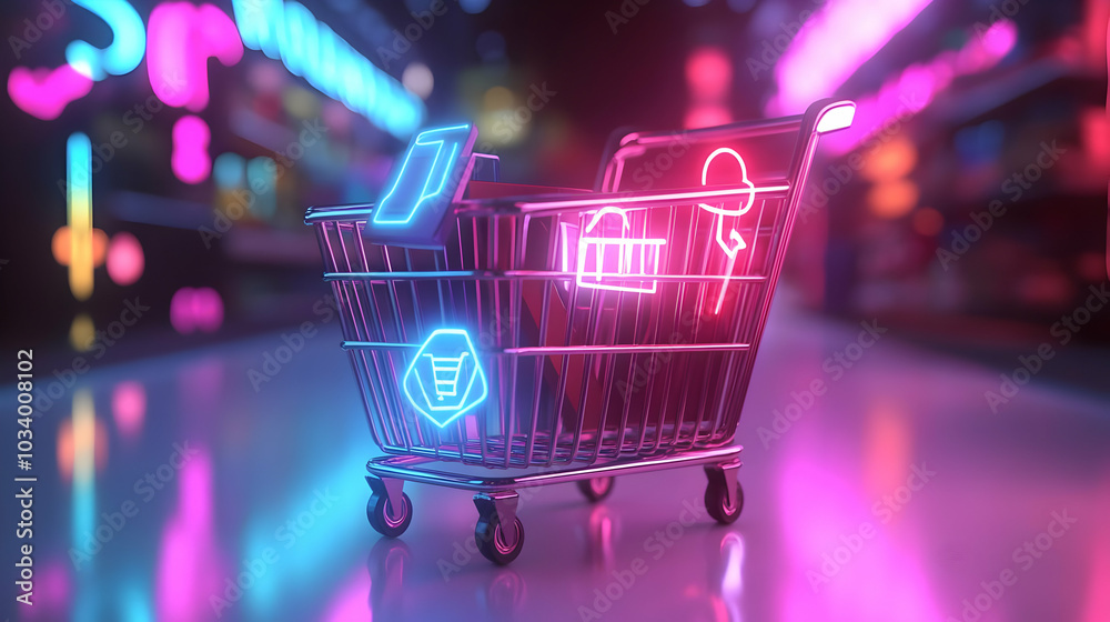 3D Shopping Basket on Glossy Floor with Holographic Sale Tag and Percentage Icon � Perfect for eCommerce Concepts and Promotional Graphics 3D Shopping Basket on Glossy Floor with Holographic Sale Tag and Percentage Icon � Perfect for eCommerce Concepts and Promotional Graphics