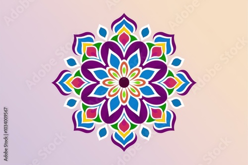 Vibrant Purple Blue Mandala Art Pastel Background - Diwali Celebration Marketing, Invitations, Social Media Graphics