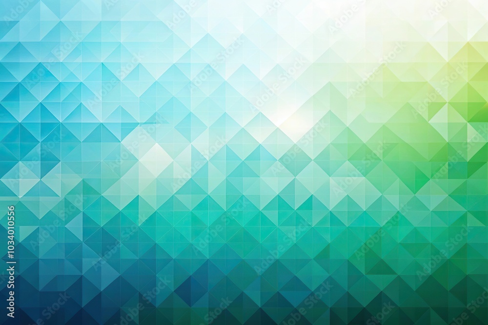 Fototapeta premium Abstract soft gradient background reflected in geometrical shades of blue and green