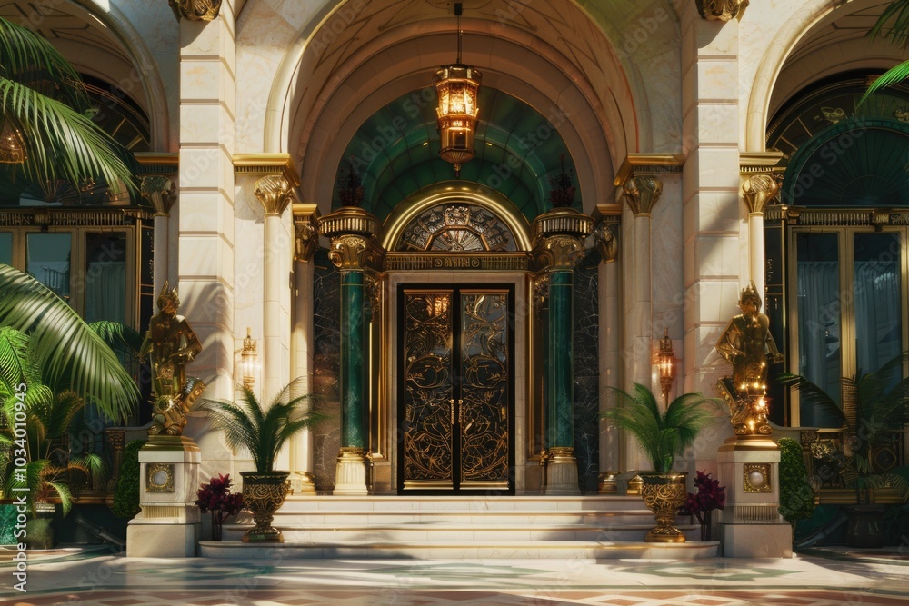 Fototapeta premium A large building with a big door, suitable for architecture or cityscape images