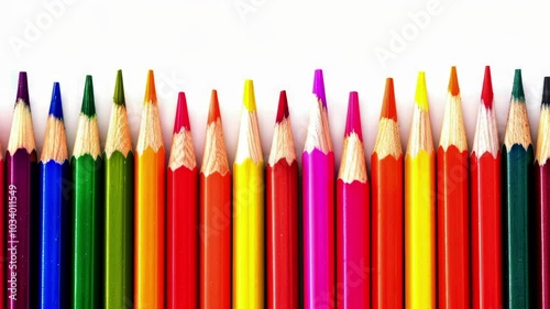 Many colorful pencils.