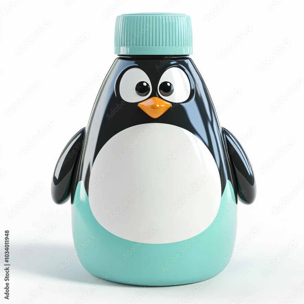 Fototapeta premium Penguin Shaped Cleaning Product Bottle