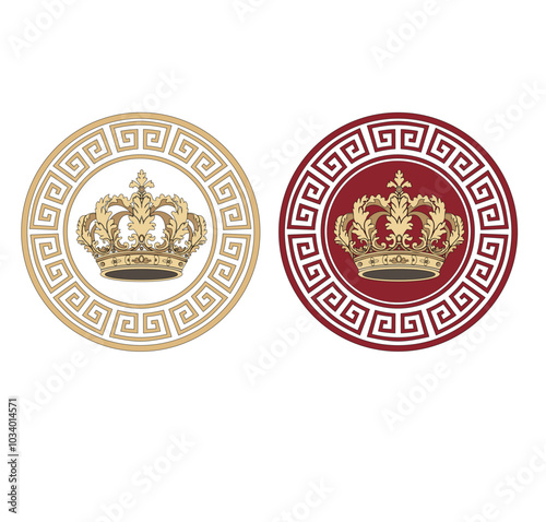 Wallpaper Mural ANCIENT HERALDIC EMBLEM OF GOLD DECORATED IN BAROQUE STYLE DECORATIVE ELEGANCE LUXURY PATTERNS GOLD STOCK ILLUSTRATION Torontodigital.ca