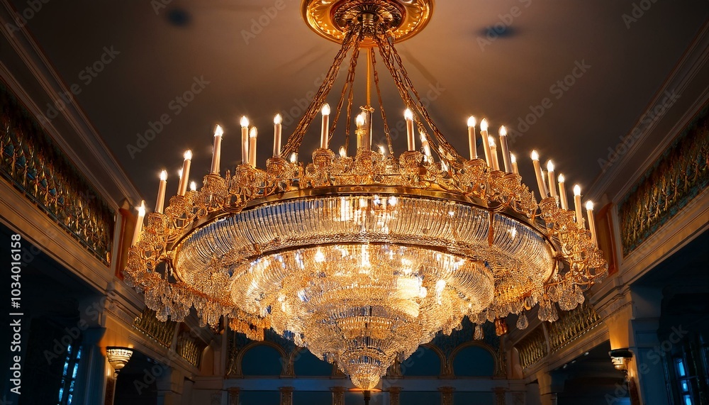 Obraz premium Luxury royal chandelier on the ceiling