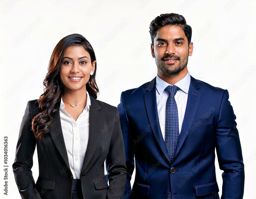 portrait of a smiling business team a man and a woman portrait of a smiling business team a man and a woman