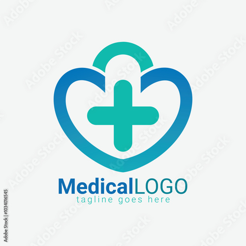 Medical Logo Health Symbol Pharmacy Icon. Flat Vector Logo Design Template Element