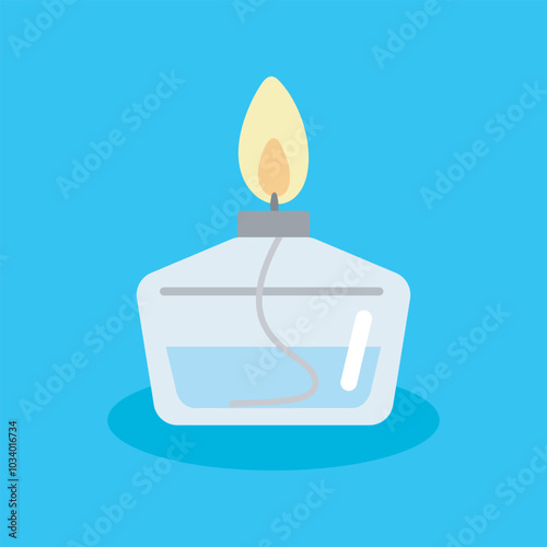 Alcohol lamp chemistry laboratory equipment vector illustration.
