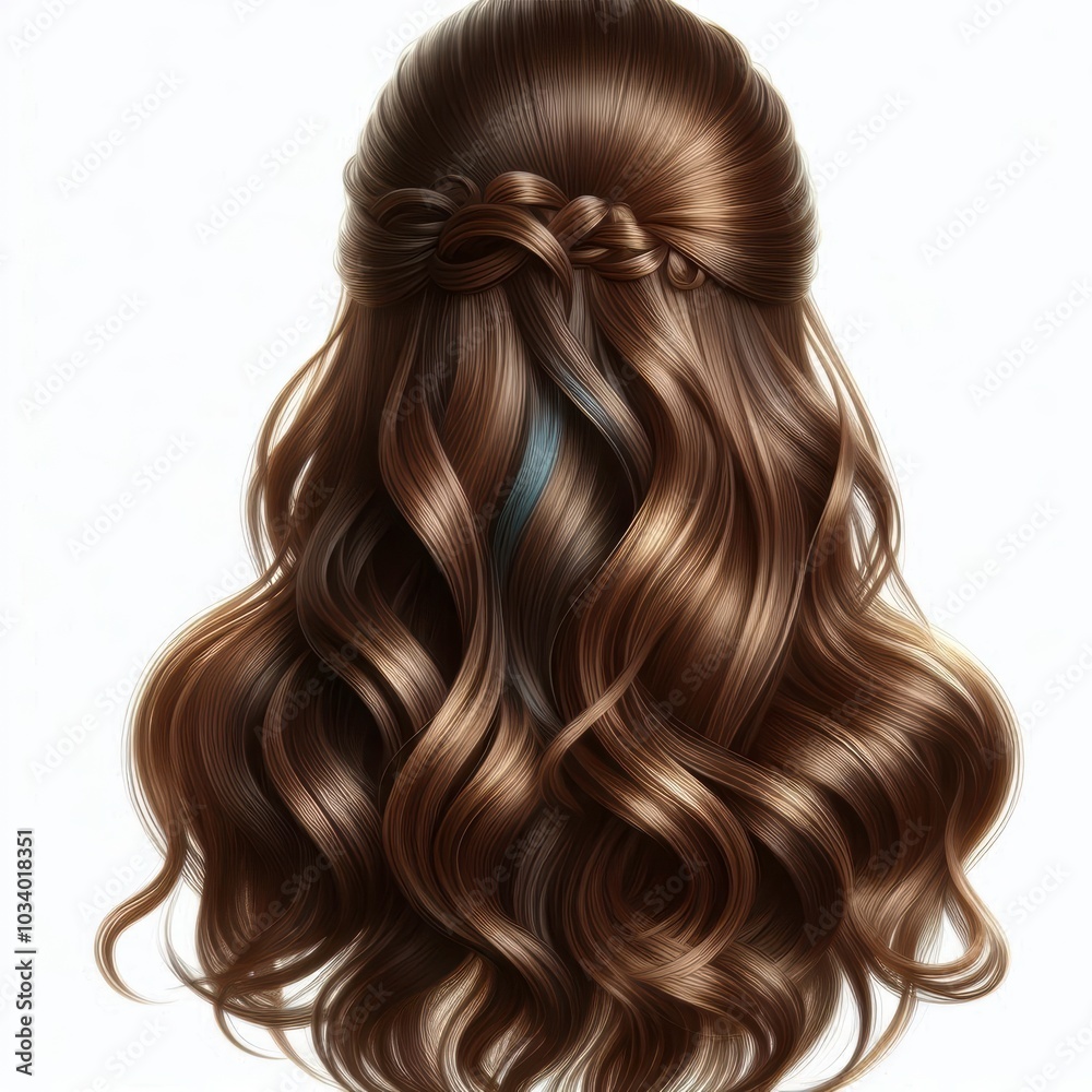 Fototapeta premium Elegant and Attractive Dark Brown Shiny Hair Hairstyles for Women and Girls – Beauty, Fashion, Haircare