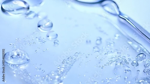 Hyaluronic acid serum texture. Beauty skin care liquid gel. Video High quality. 4K 