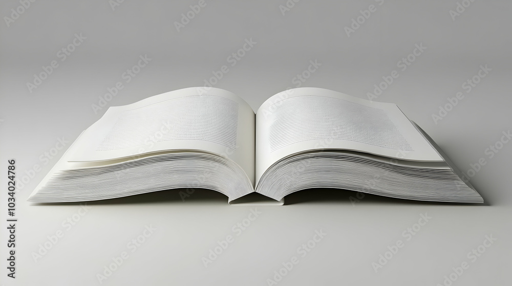 3D Plain White Open Book Concept: Wide Shot with Copy Space for Janeiro Branco Self-Expression Messaging. 3D Plain White Open Book Concept: Wide Shot with Copy Space for Janeiro Branco Self-Expression Messaging.
