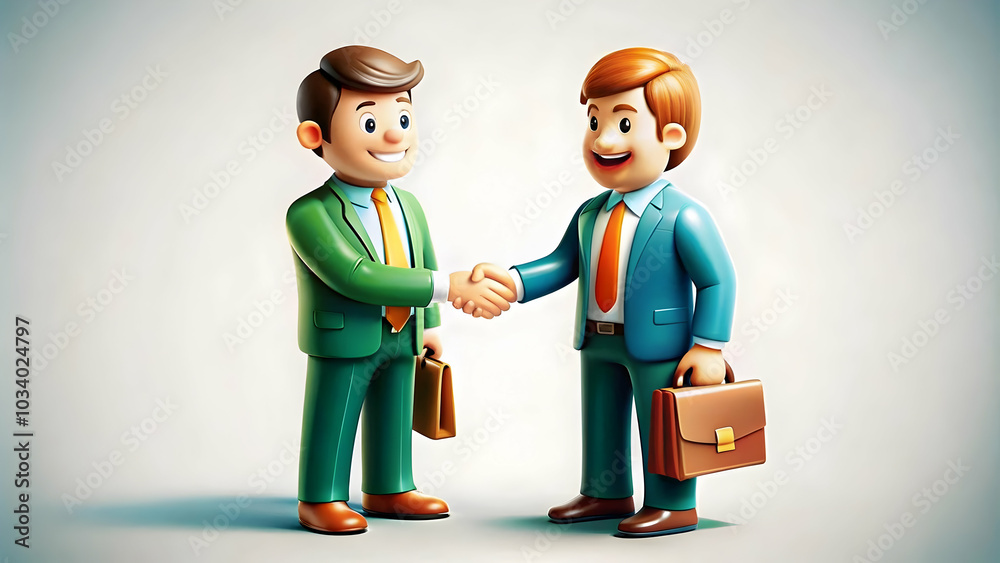 Obraz premium Business Partners Shaking Hands After Spontaneous Agreement in Bright Office - Candid Moment Capturing Mutual Growth and Compromise | Photo Stock Concept