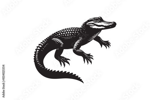 American Alligator Silhouette Vector Illustration – Perfect for T-Shirts & Hoodies photo