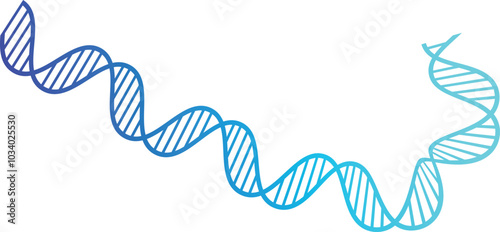 Dna strand on white background. Illustration of DNA molecule. DNA icon for science and innovation concept