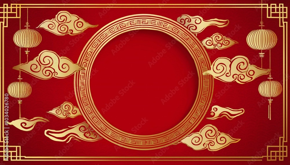 chinese style golden frame element for traditional design concept chinese style golden frame element for traditional design concept