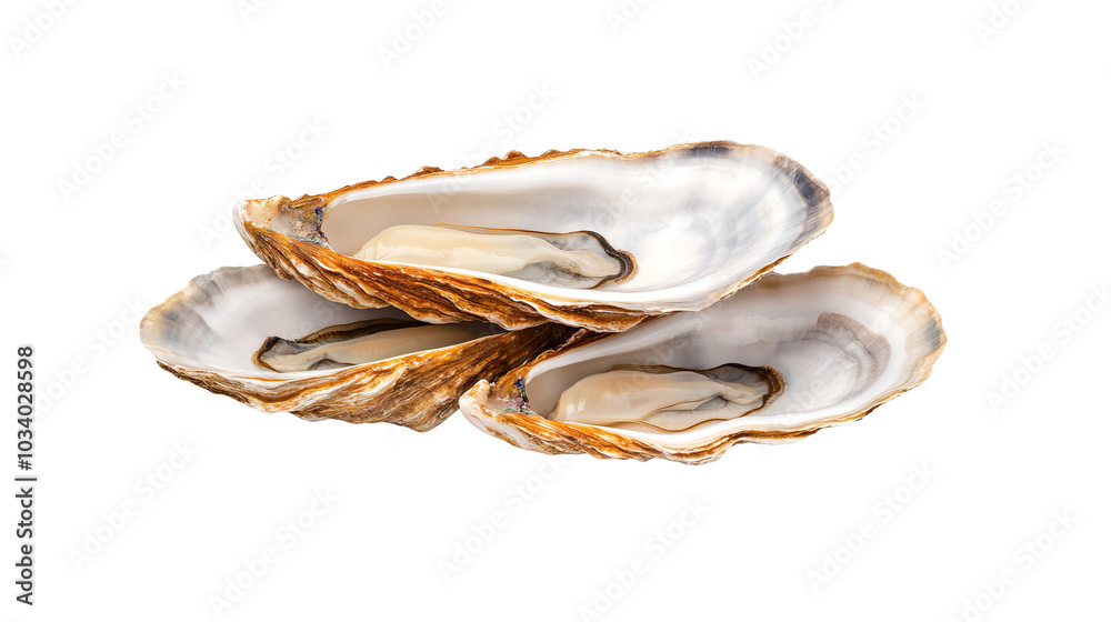 Fresh oysters on a white isolated background. Fresh oysters on a white isolated background.
