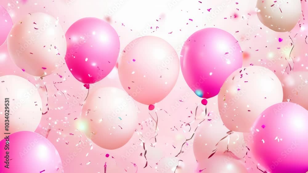 Balloons filled with joy ascend among vibrant confetti, creating a lively festive atmosphere Balloons filled with joy ascend among vibrant confetti, creating a lively festive atmosphere