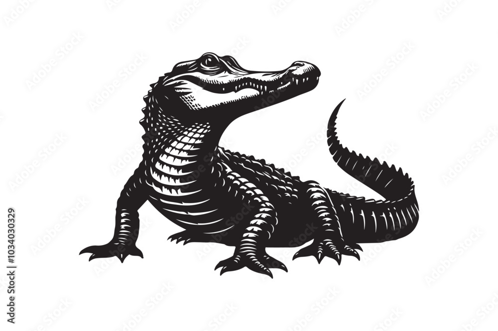 American Alligator Silhouette Vector Illustration – Perfect for T-Shirts & Hoodies American Alligator Silhouette Vector Illustration – Perfect for T-Shirts & Hoodies
