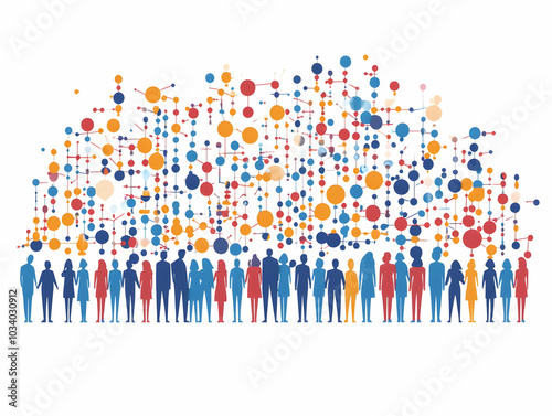 Flat Molecular Level Vote Counting: Close-Up of Nanobots Counting Molecules Representing Votes, Updated Vote Tabulation Process, Illustrating Precision and Accuracy in Election Results - Simple Flat V