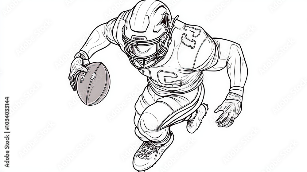 Fototapeta premium Outline of an American football 