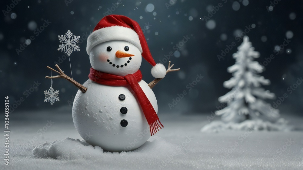 snowman with red hat snowman with red hat