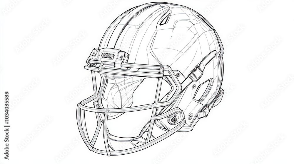 Fototapeta premium Outline of an American football 