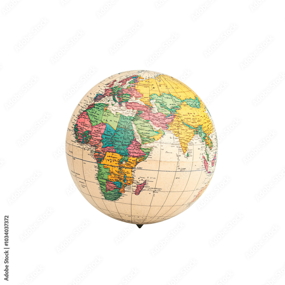 Globe showing continents, isolated on white background. Globe showing continents, isolated on white background.