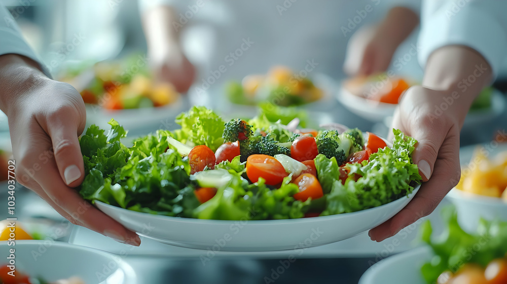 3D Icon of Mindful Eating at Work: Close-up of Hands Preparing Healthy Lunches for Workplace Wellness � Janeiro Branco Concept 3D Icon of Mindful Eating at Work: Close-up of Hands Preparing Healthy Lunches for Workplace Wellness � Janeiro Branco Concept