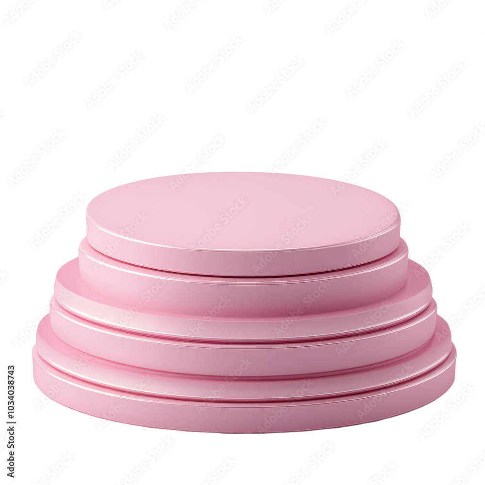 Elegant layered pink platforms for creative displays Elegant layered pink platforms for creative displays