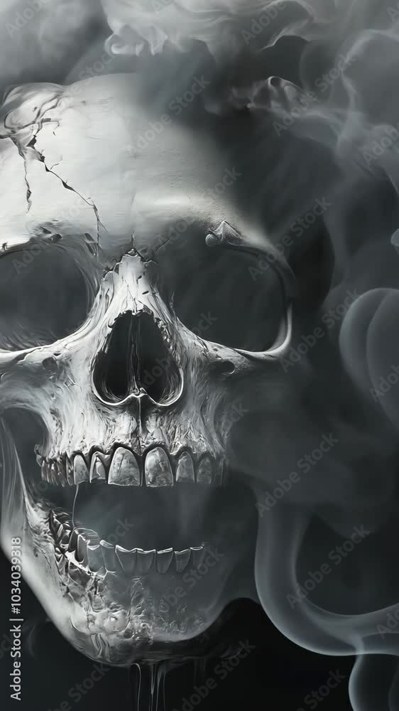 smoke and skull with eerie atmosphere, mystery smoke and skull with eerie atmosphere, mystery