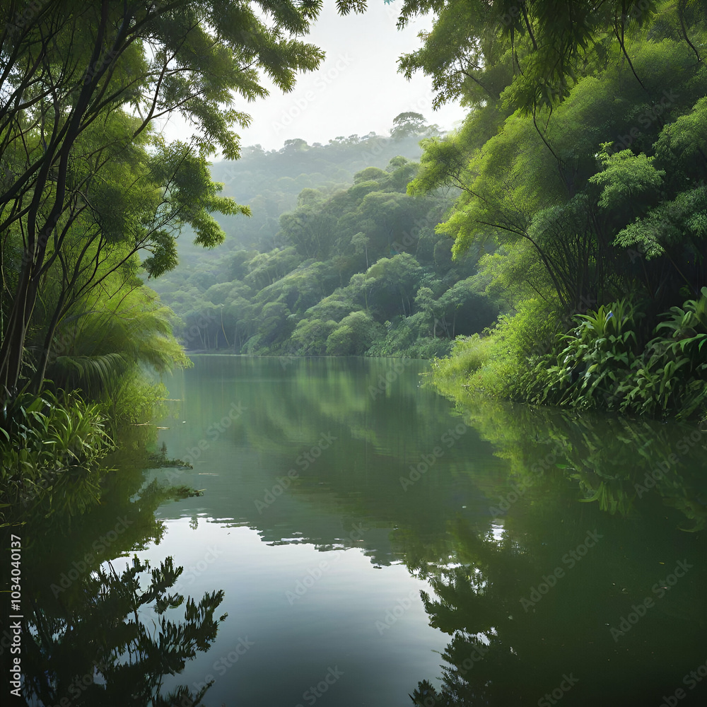 Fototapeta premium lake in the forest