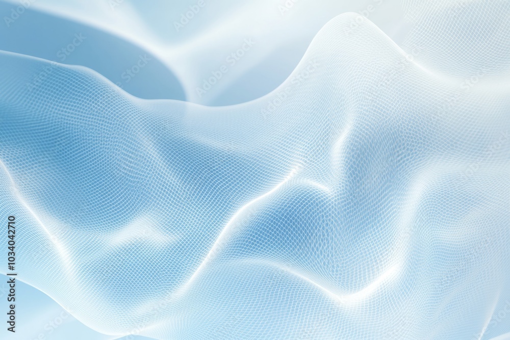A close-up view of a blue and white fabric with intricate patterns