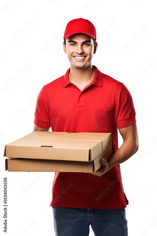 Guy holding pizza box cardboard adult white background. Guy holding pizza box cardboard adult white background.