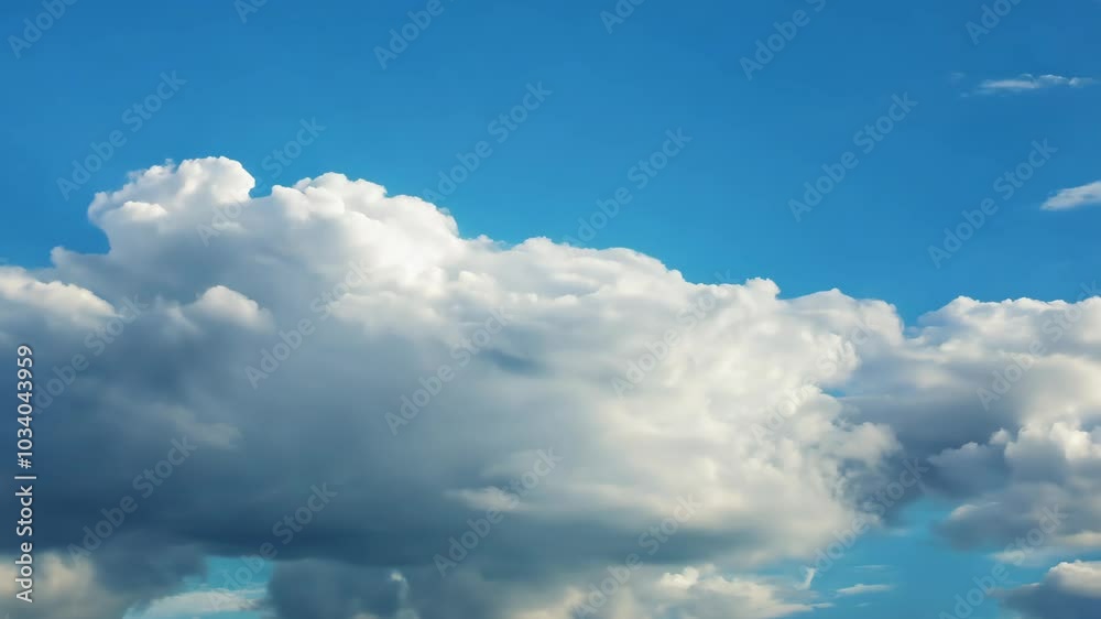 Timelapse of White Cumulus Clouds Drifting Across a Vibrant Blue Sky on a Sunny Day Timelapse of White Cumulus Clouds Drifting Across a Vibrant Blue Sky on a Sunny Day