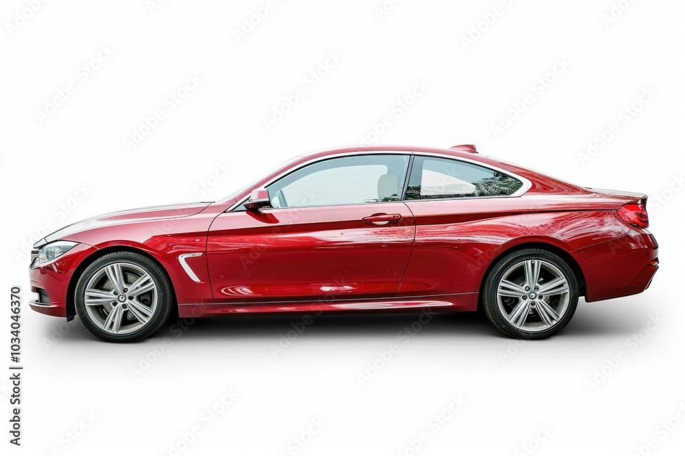A red car on a white background, great for automotive or design concepts A red car on a white background, great for automotive or design concepts