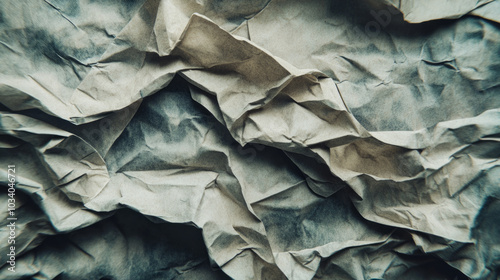 Wallpaper Mural Detailed close-up of crumpled paper showcasing unique textures and shades, emphasizing the interplay of light and shadow Torontodigital.ca