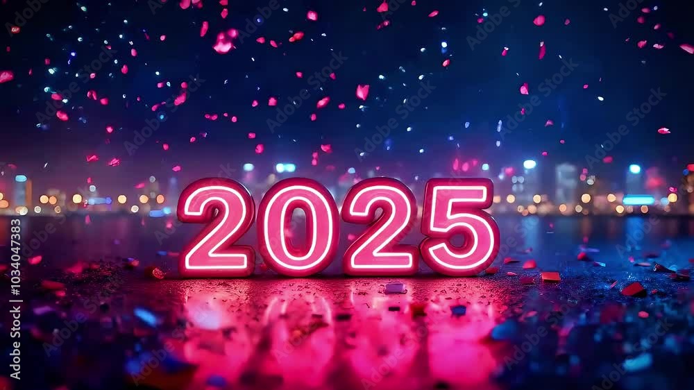 Neon 2025 new year's eve celebration. Generative AI Neon 2025 new year's eve celebration. Generative AI