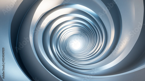 Abstract Spiral Tunnel of Light Futuristic Architecture and Design