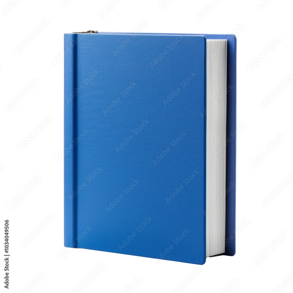 Stylish blue hardcover book with blank pages